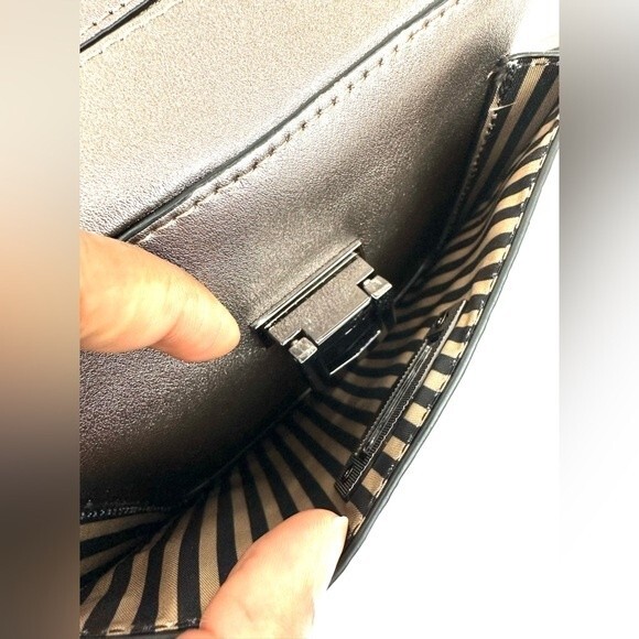 Gianni Bini Rectangular Gold Crossbody bag with gun metal studs/hardware - Picture 6 of 12